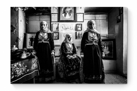 Black and White Photography Wall Art Greece | Costumes of Geraki in a traditional home Lakonia Peloponnese by George Tatakis - whole photo
