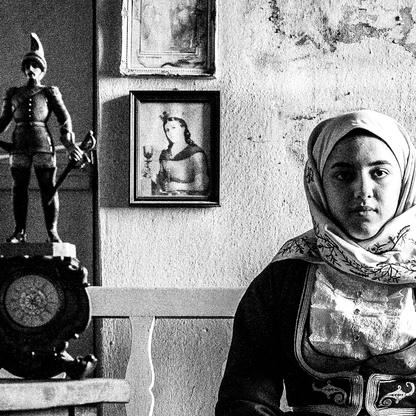 Black and White Photography Wall Art Greece | Costume of Geraki in a traditional home Lakonia Peloponnese by George Tatakis - detailed view
