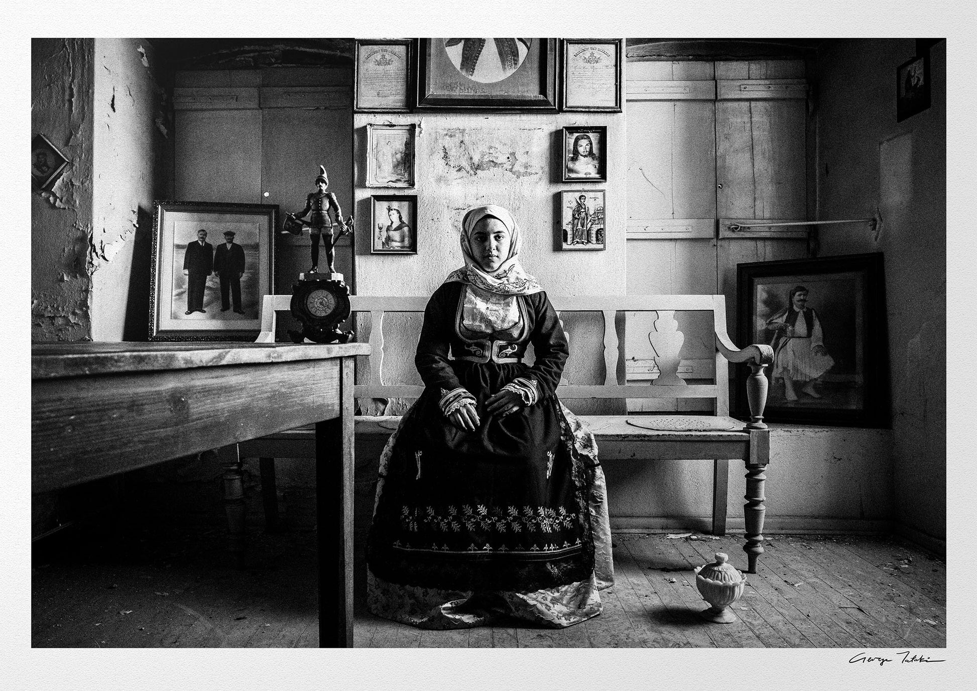 Black and White Photography Wall Art Greece | Costume of Geraki in a traditional home Lakonia Peloponnese by George Tatakis