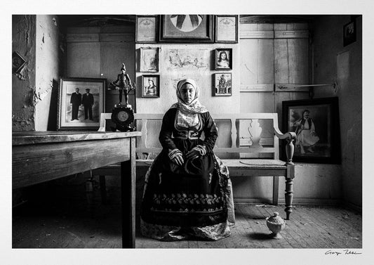 Black and White Photography Wall Art Greece | Costume of Geraki in a traditional home Lakonia Peloponnese by George Tatakis