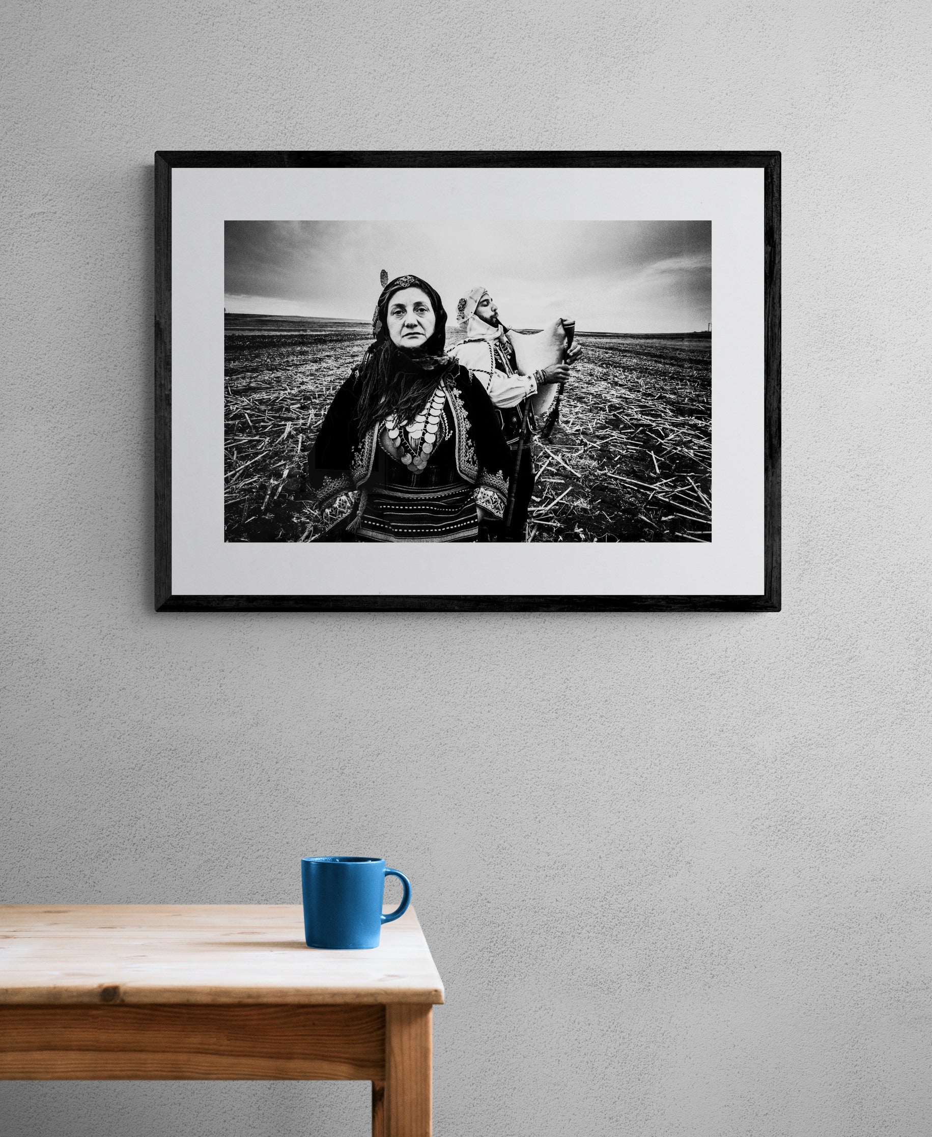 Black and White Photography Wall Art Greece | Cotton field Isaakion Thrace by George Tatakis - single framed photo