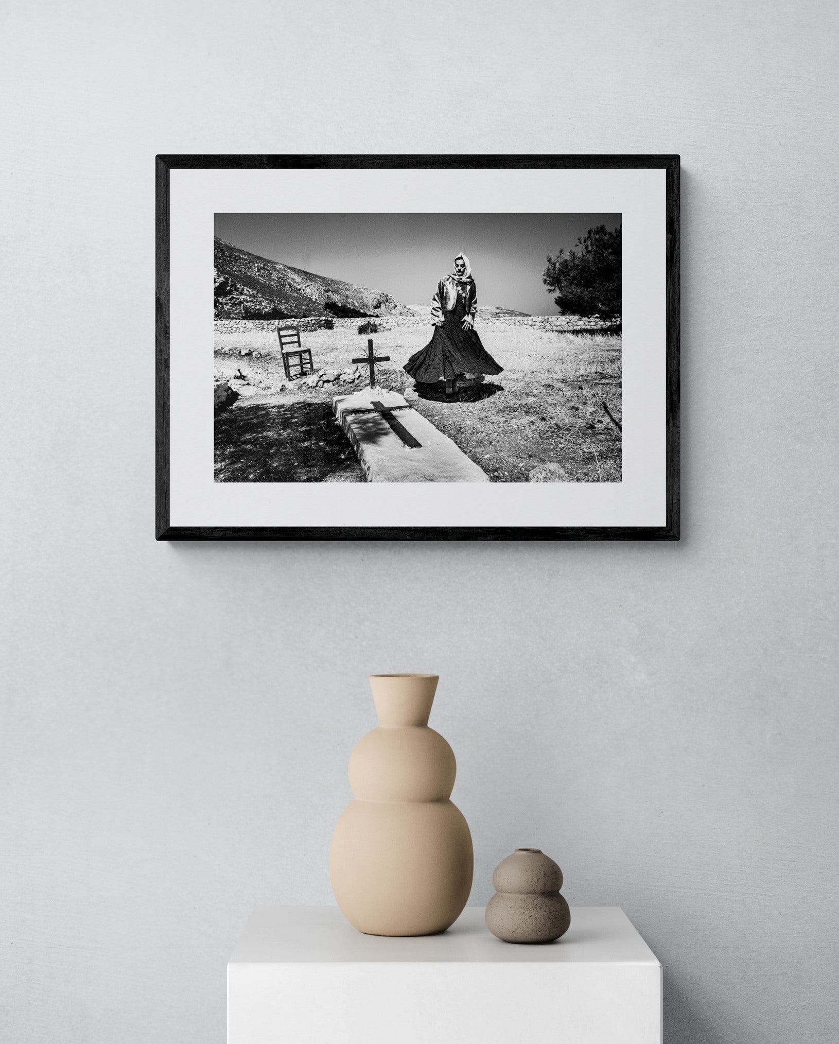 Black and White Photography Wall Art Greece | Monastery Kalymnos Dodecanese by George Tatakis - single framed photo