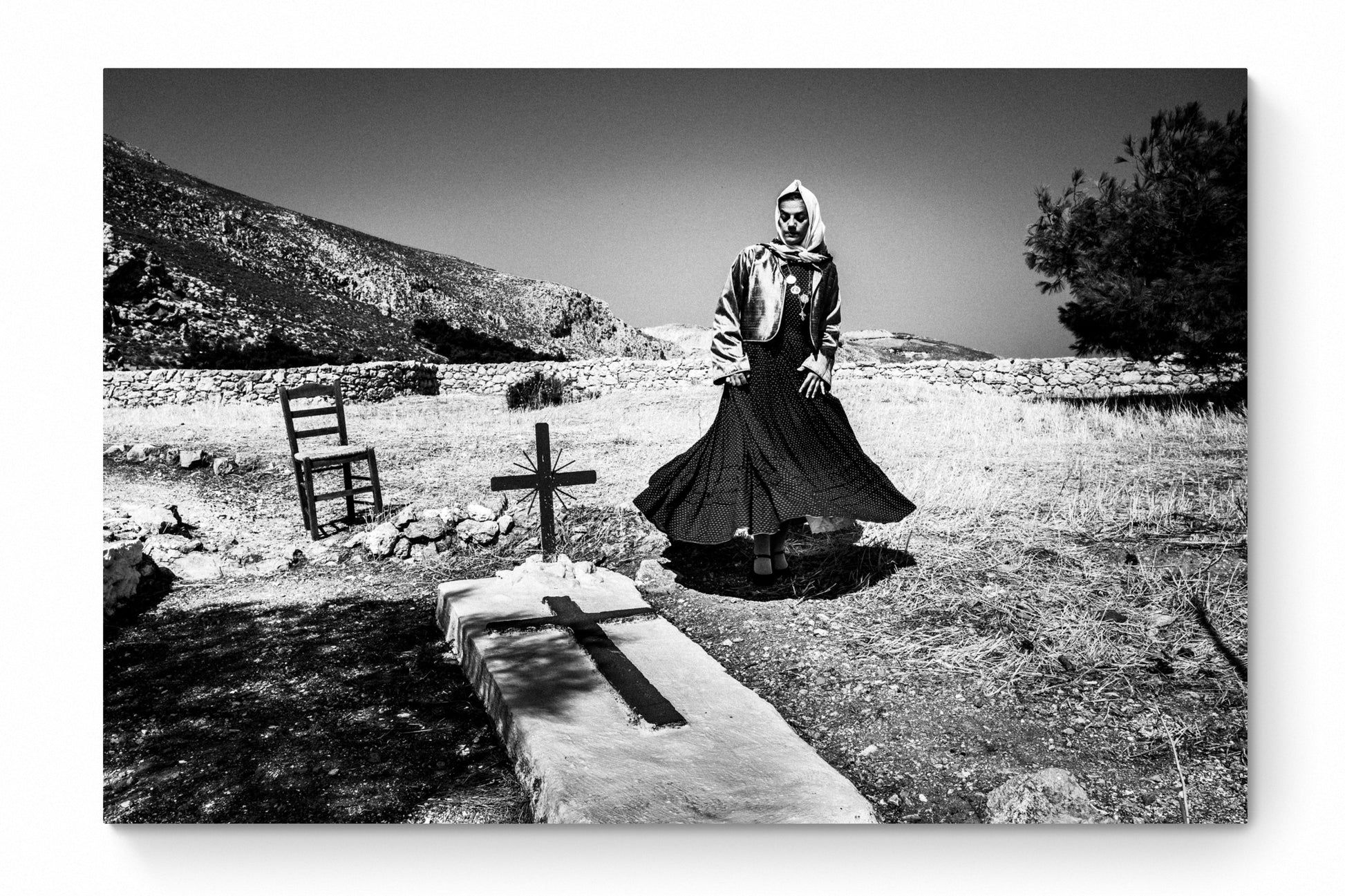 Black and White Photography Wall Art Greece | Monastery Kalymnos Dodecanese by George Tatakis - whole photo