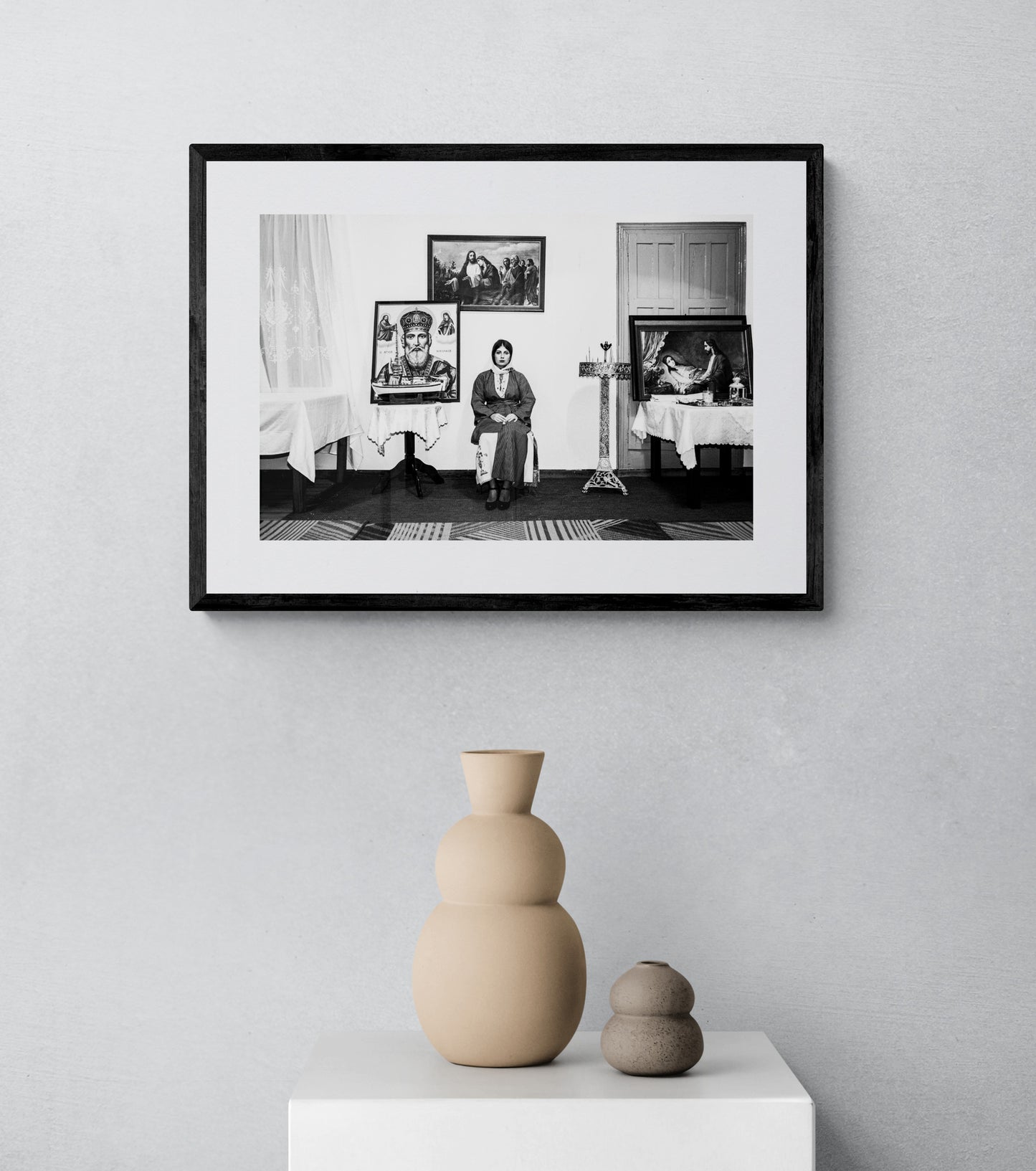 Black and White Photography Wall Art Greece | Church in Kalymnos Dodecanese by George Tatakis - single framed photo