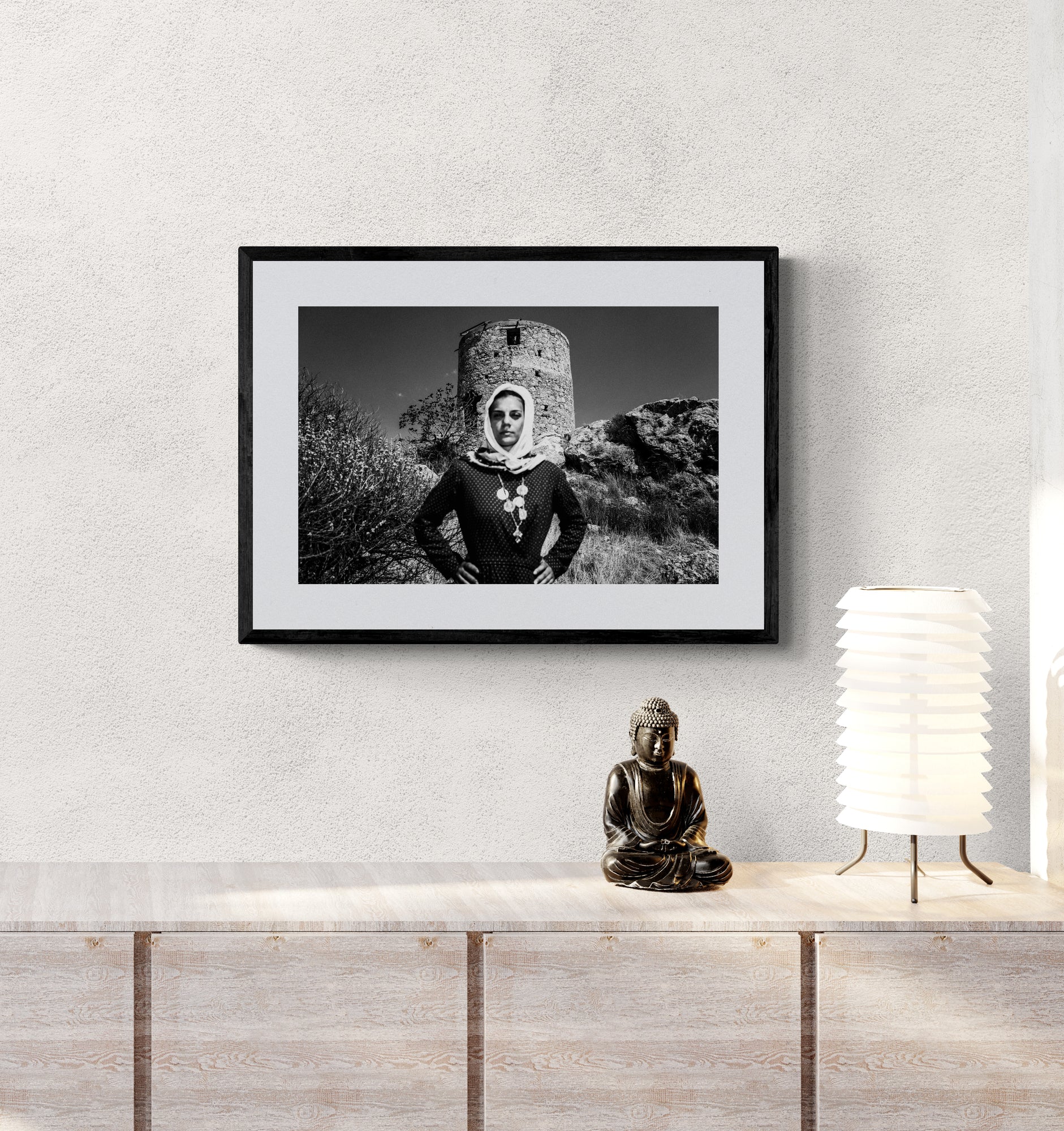 Black and White Photography Wall Art Greece | Castle Kalymnos Dodecanese by George Tatakis - single framed photo