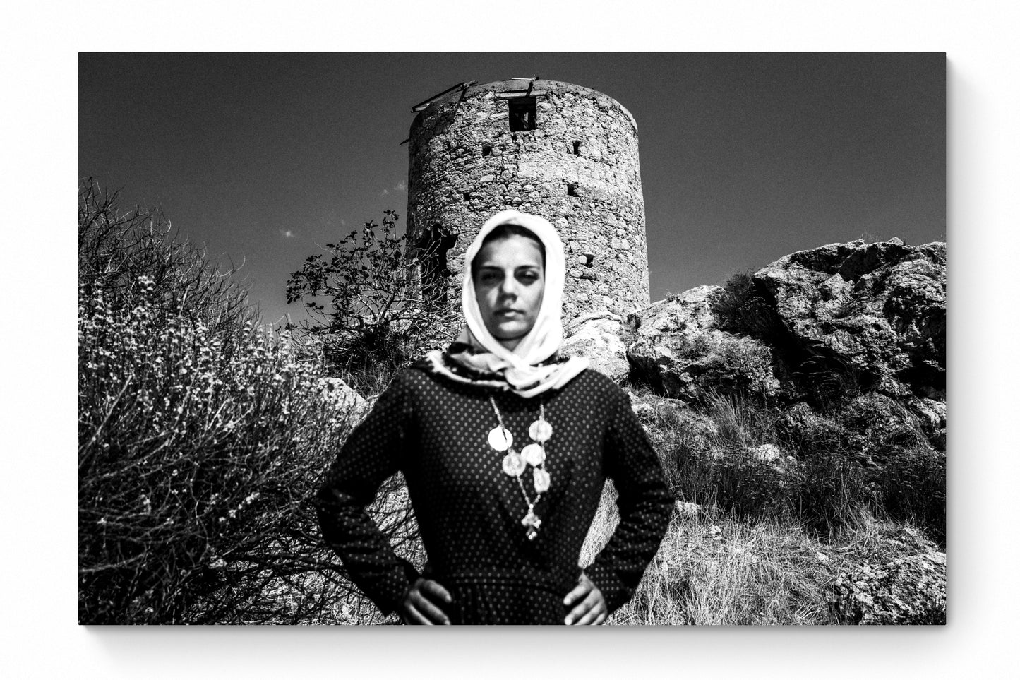 Black and White Photography Wall Art Greece | Castle Kalymnos Dodecanese by George Tatakis - whole photo