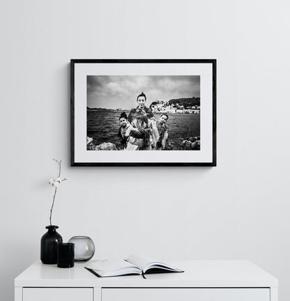 Black and White Photography Wall Art Greece | Costumes of Kastellorizon island by the sea Dodecanese Greece by George Tatakis - single framed photo