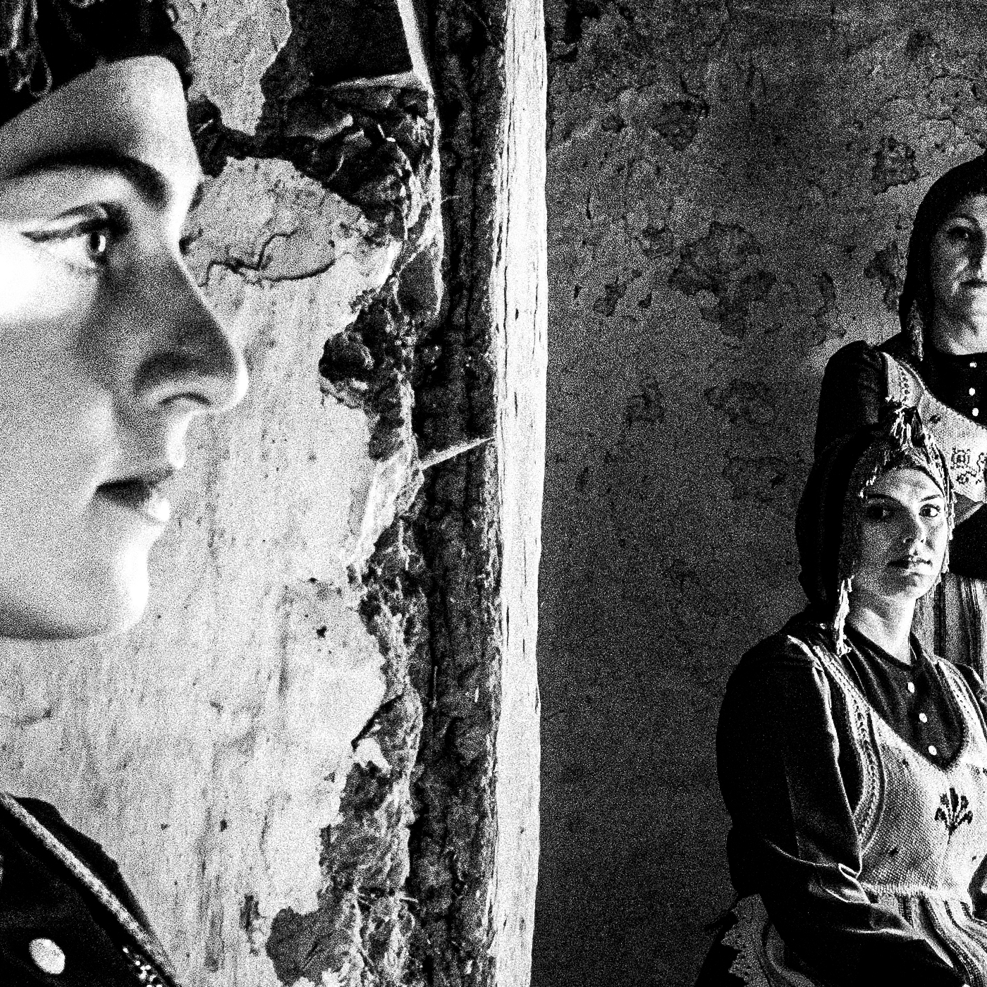 Black and White Photography Wall Art Greece | Three ladies in Lefki Kastoria W. Macedonia by George Tatakis - detailed view
