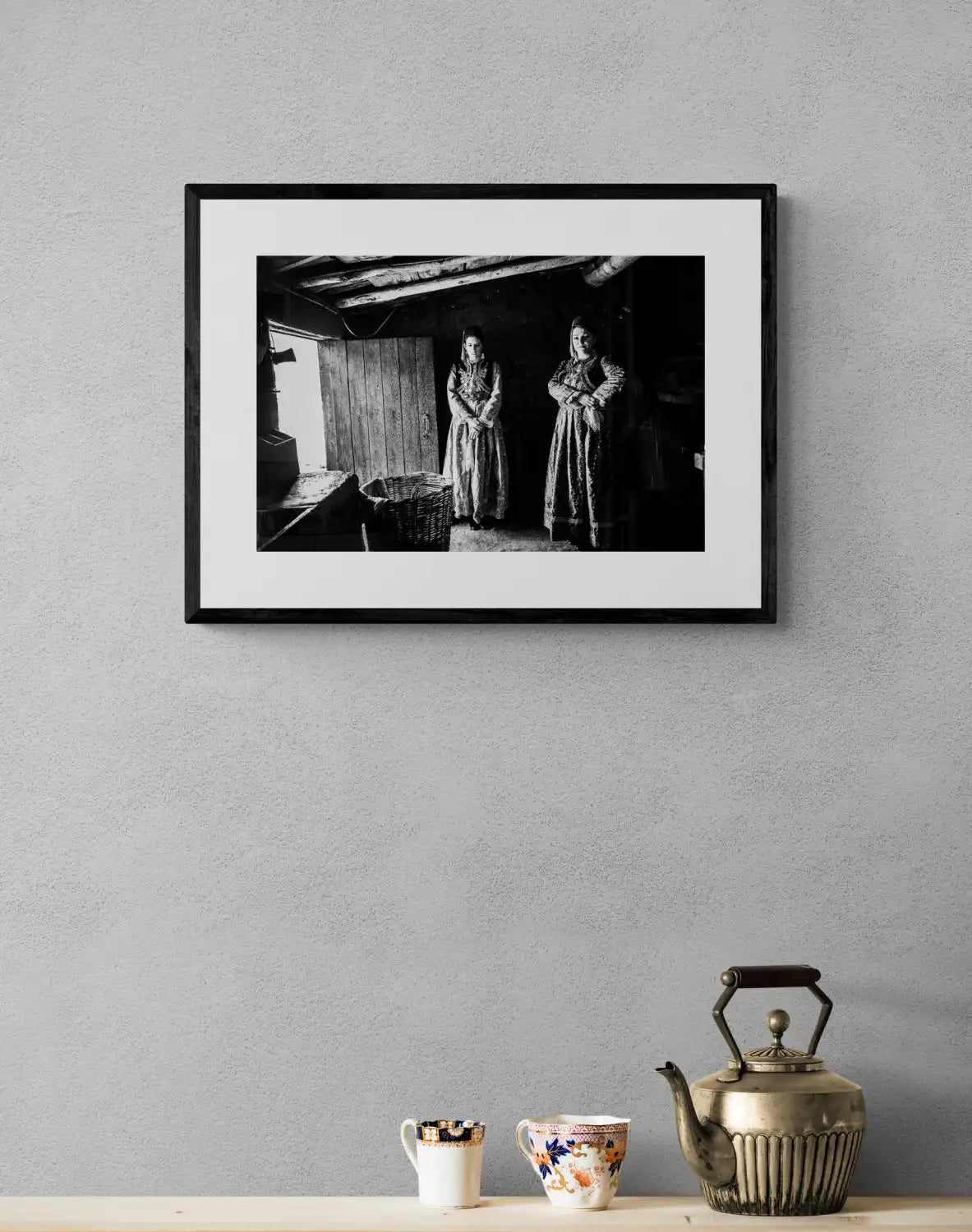 Black and White Photography Wall Art Greece | Urban costumes of Kastoria W. Macedonia by George Tatakis - single framed photo