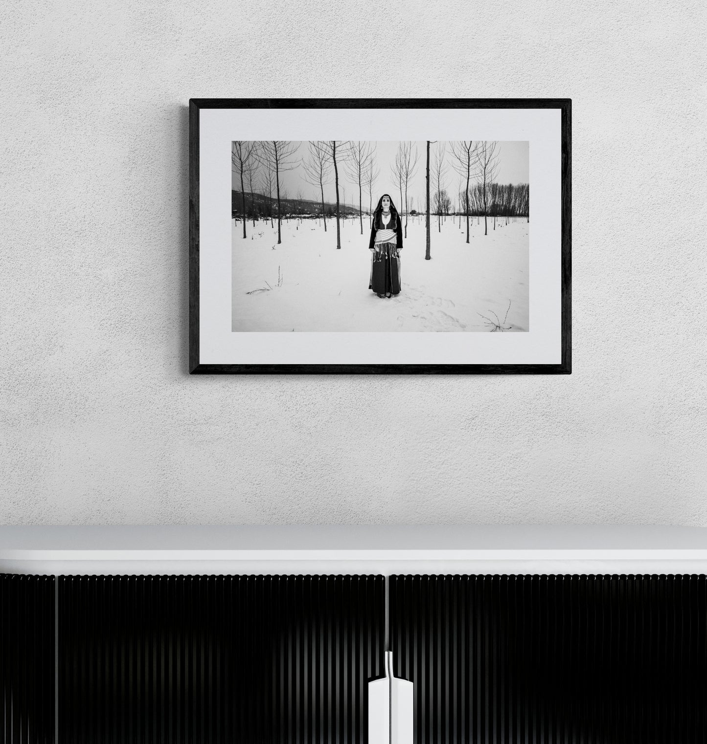 Black and White Photography Wall Art Greece | Costume of Pontos Kerkini lake Macedonia by George Tatakis - single framed photo