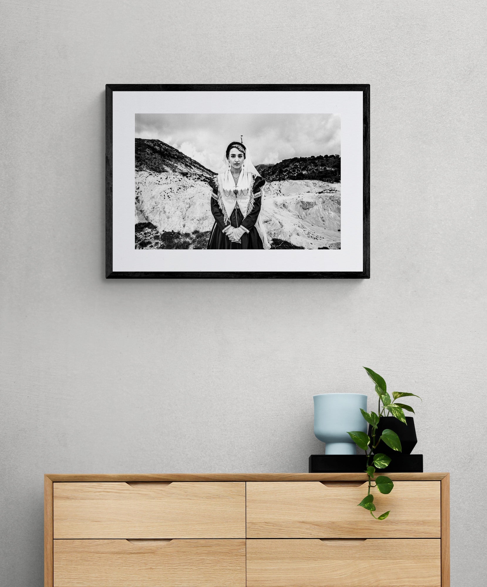 Black and White Photography Wall Art Greece | Costume of Lefkada island Ionian Sea by George Tatakis - single framed photo