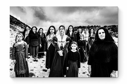 Black and White Photography Wall Art Greece | Costumes of Lefkada island multiple generations Ionian Sea by George Tatakis - whole photo