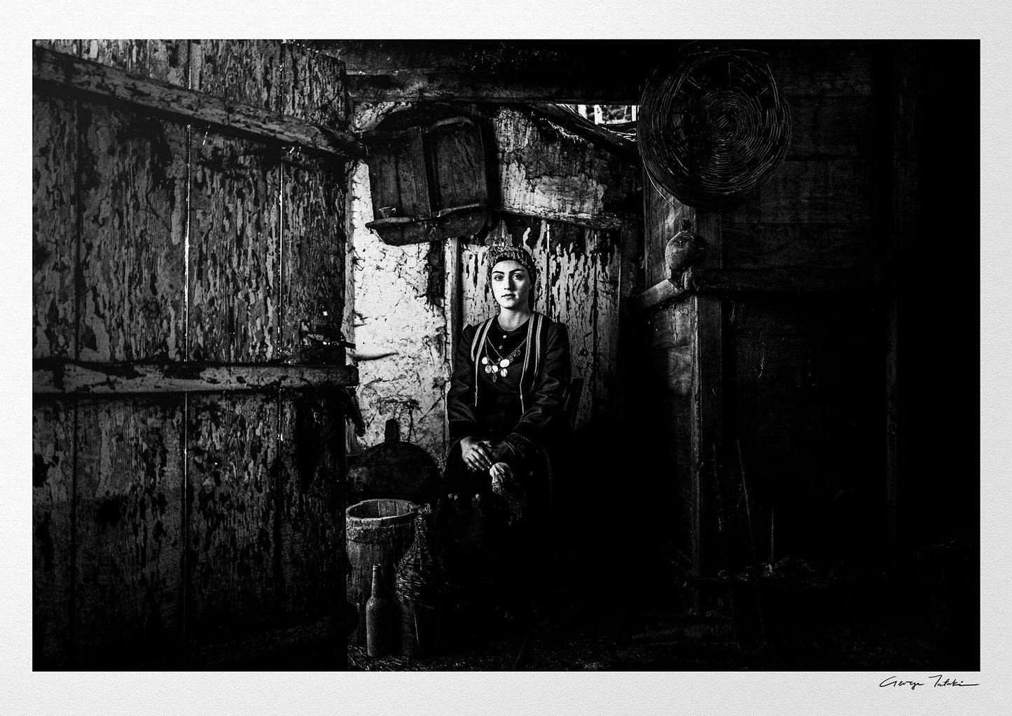 Black and White Photography Wall Art Greece | Rural costume of Kastoria in Lefki village W. Macedonia by George Tatakis