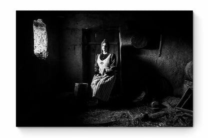 Black and White Photography Wall Art Greece | Rural costume of Kastoria in Lefki village W. Macedonia by George Tatakis - whole photo