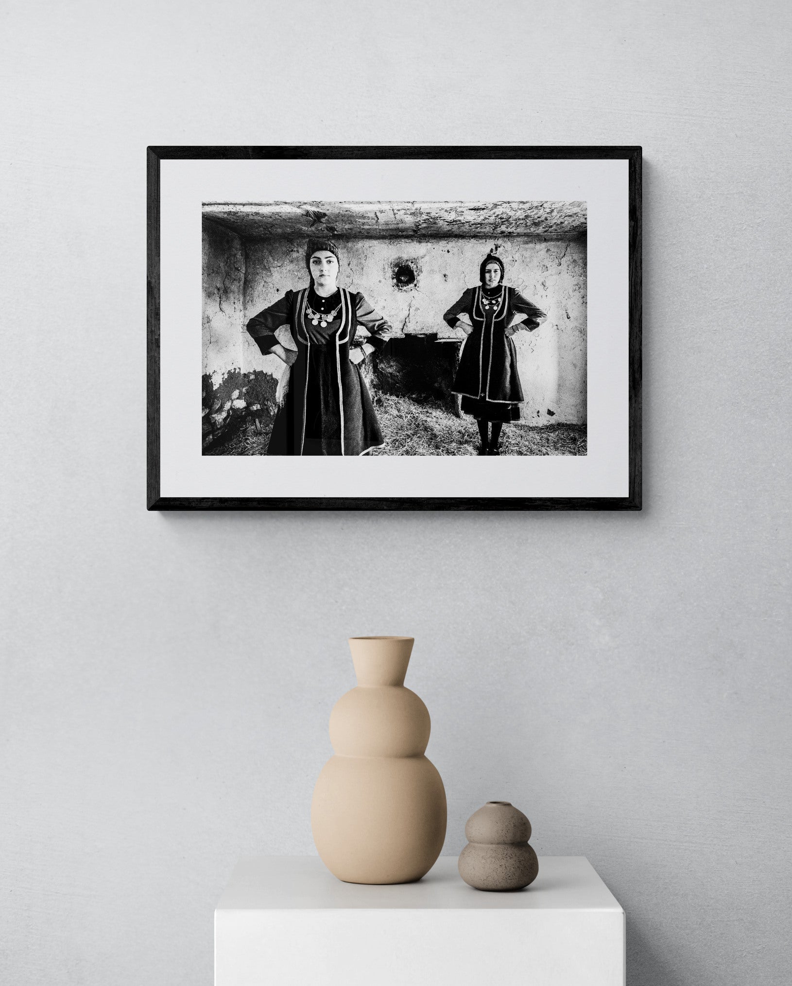 Black and White Photography Wall Art Greece | Rural costumes of Kastoria in Lefki village W. Macedonia by George Tatakis - single framed photo