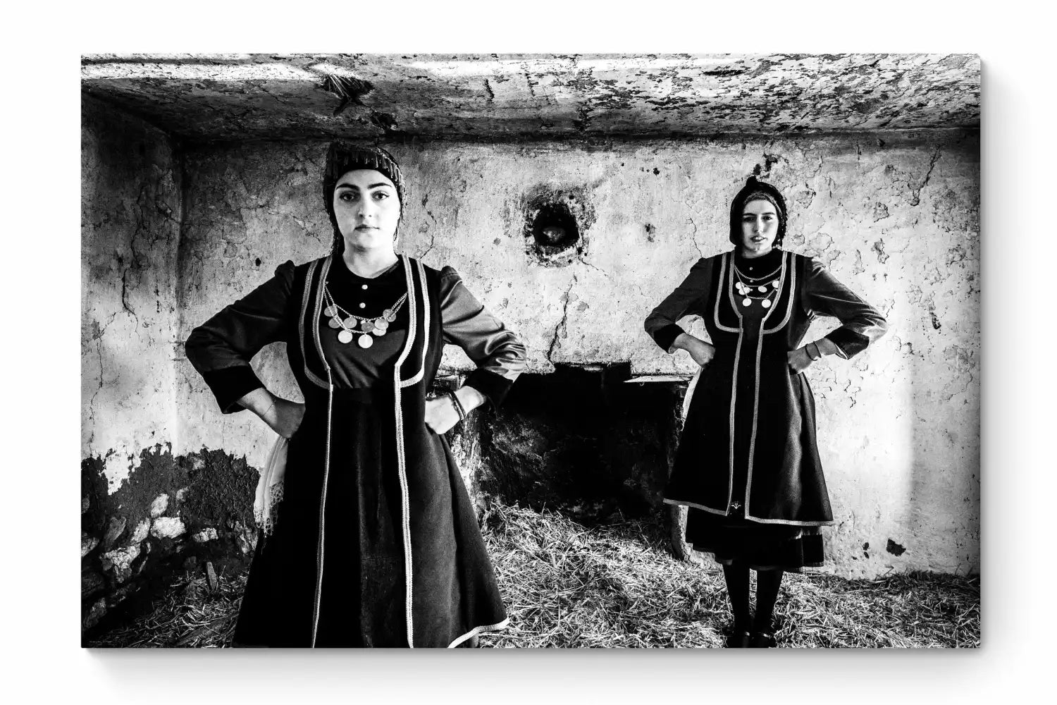 Black and White Photography Wall Art Greece | Rural costumes of Kastoria in Lefki village W. Macedonia by George Tatakis - whole photo