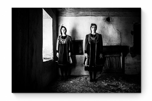 Black and White Photography Wall Art Greece | Rural costume of Kastoria in Lefki village W. Macedonia by George Tatakis - whole photo