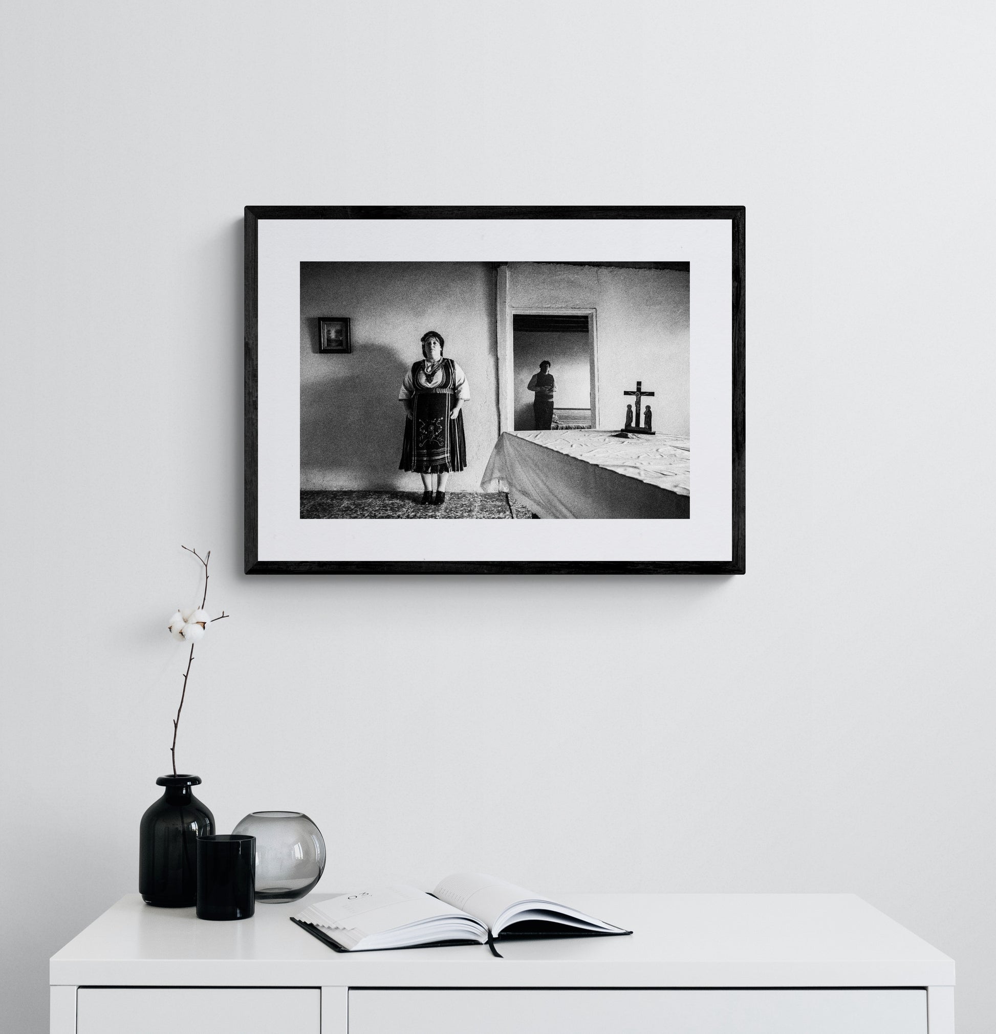 Black and White Photography Wall Art Greece | Husband & wife Mani Thrace by George Tatakis - single framed photo