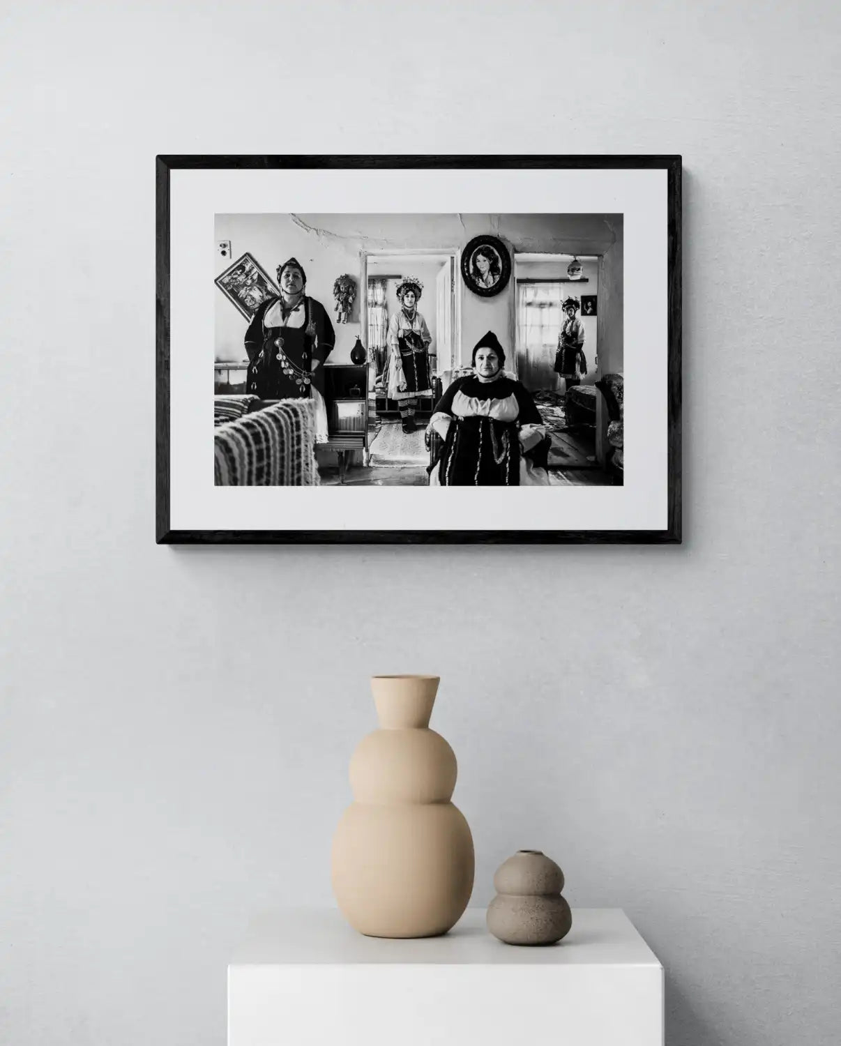 Black and White Photography Wall Art Greece | Costumes of Roumlouki Meliki Imathia Macedonia by George Tatakis - single framed photo