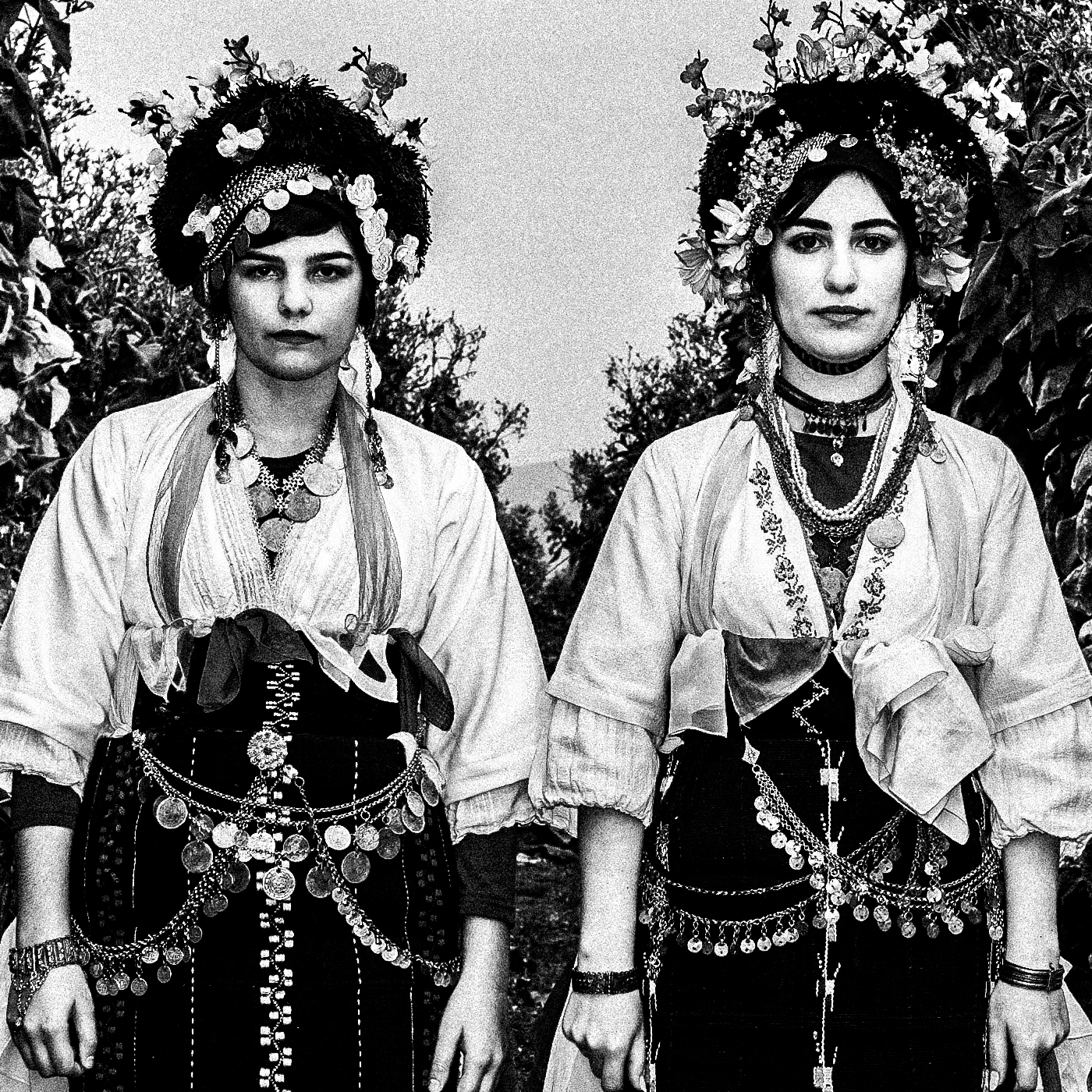 Black and White Photography Wall Art Greece | Lazarines costumes of Meliki Imathia Macedonia by George Tatakis - detailed view