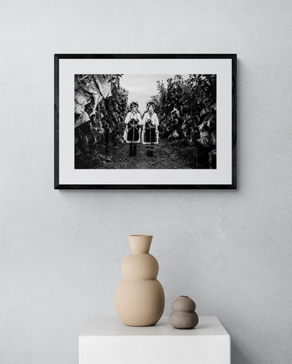 Black and White Photography Wall Art Greece | Lazarines costumes of Meliki Imathia Macedonia by George Tatakis - single framed photo