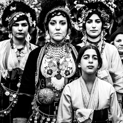 Black and White Photography Wall Art Greece | Costumes of Roumlouki Meliki Imathia Macedonia by George Tatakis - detailed view