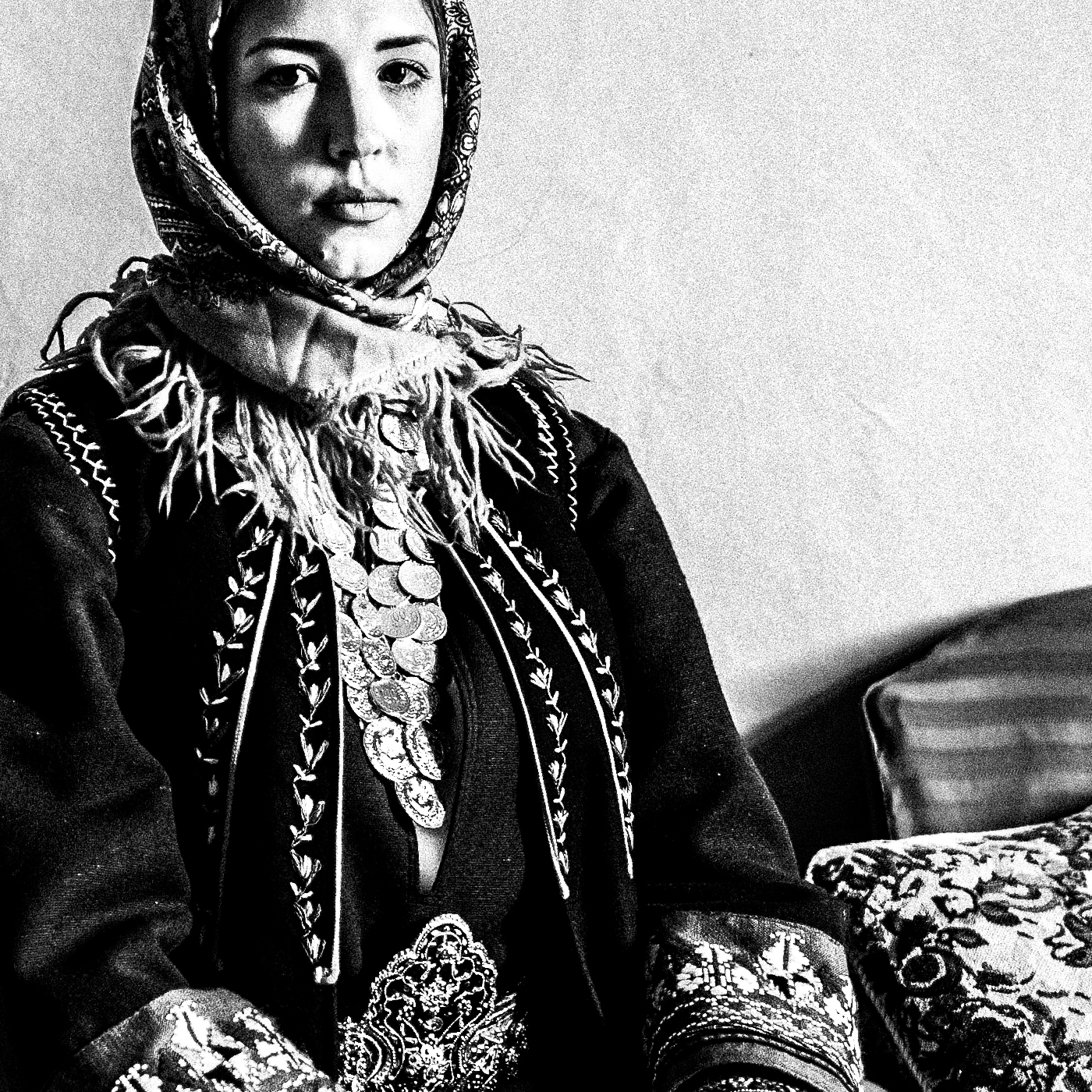 Black and White Photography Wall Art Greece | Traditional costume Aetolicon by George Tatakis - detailed view