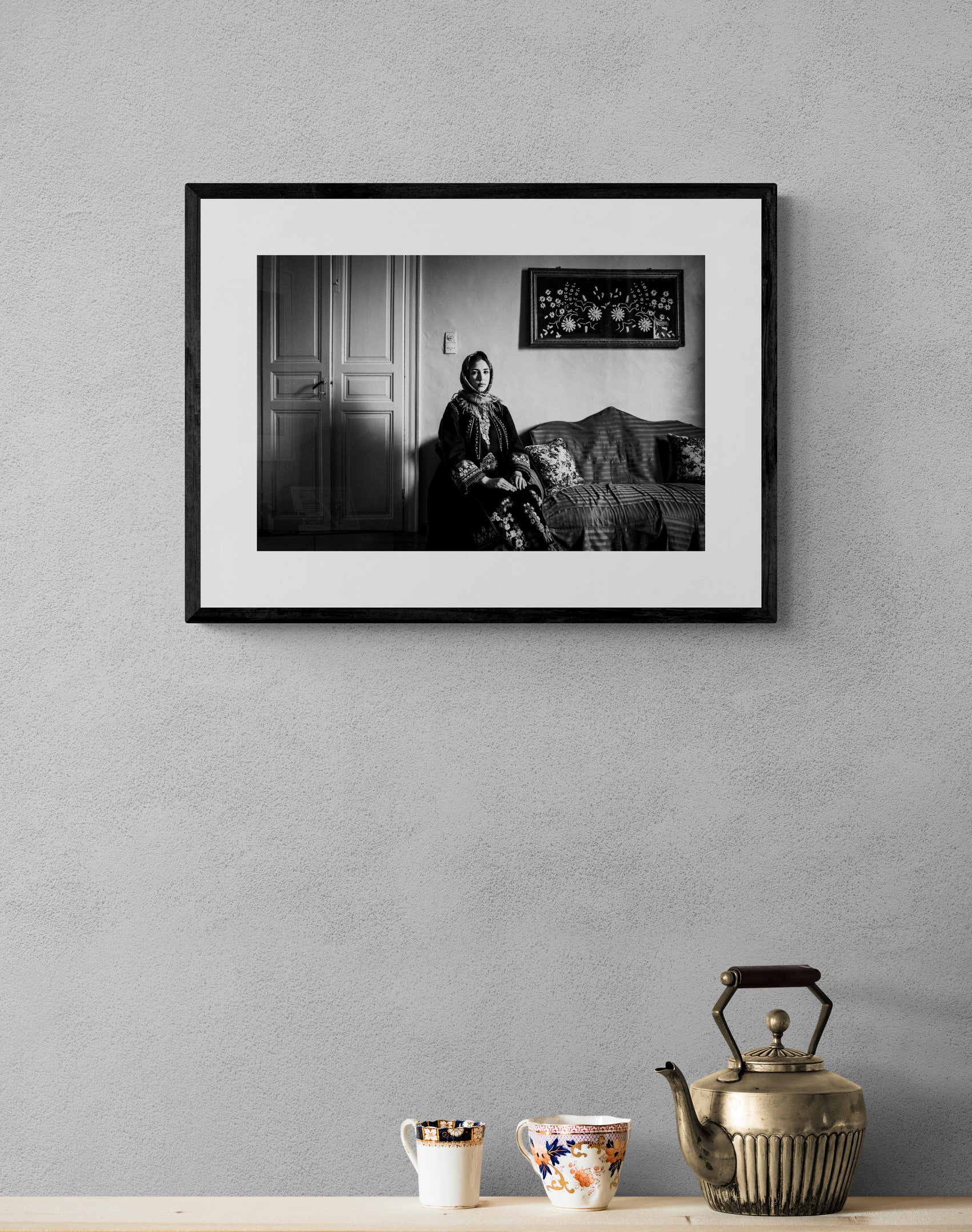 Black and White Photography Wall Art Greece | Traditional costume Aetolicon by George Tatakis - single framed photo