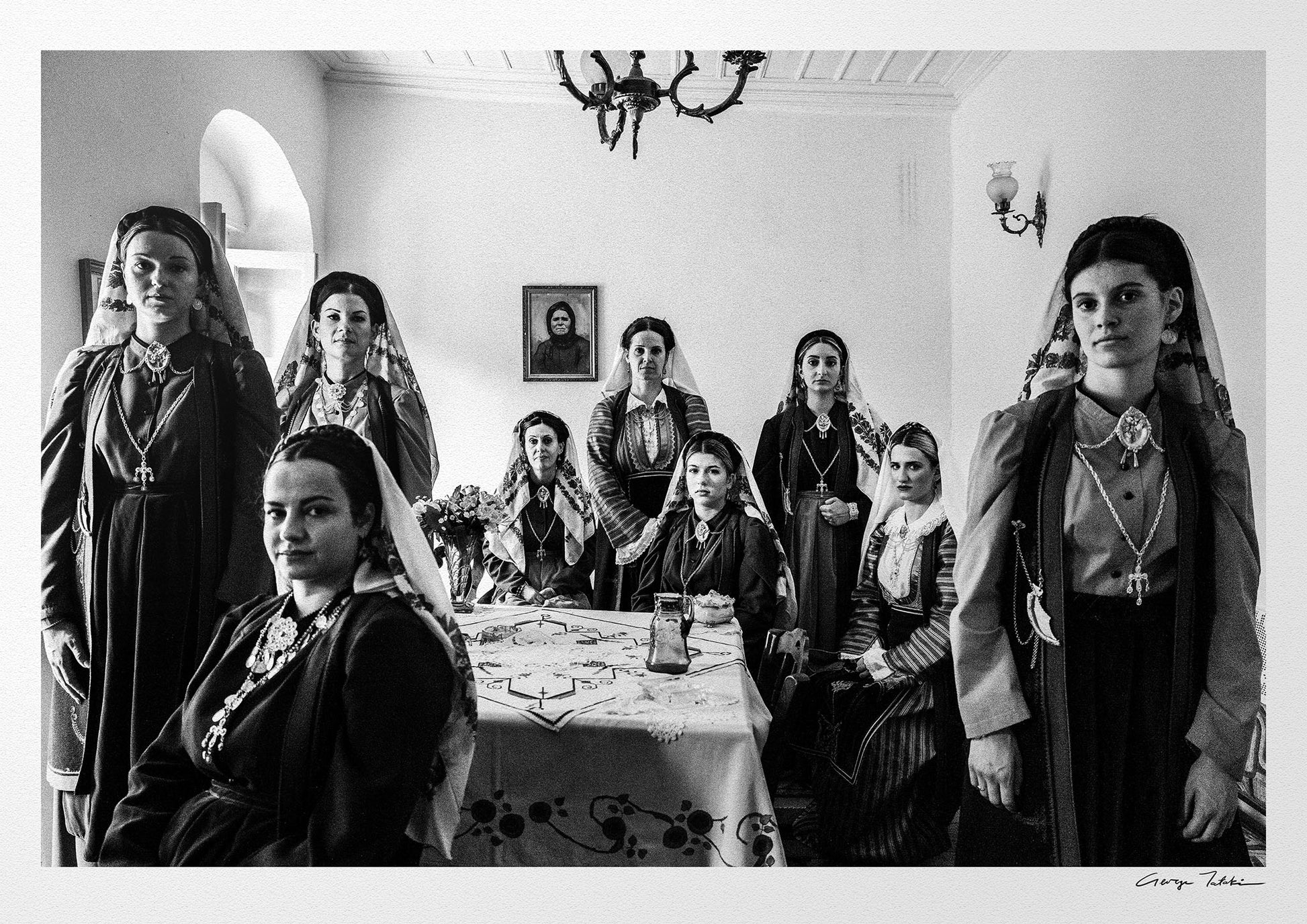 Black and White Photography Wall Art Greece | Costumes of Platanos in a traditional local house Nafpaktos Aetoloacarnanea Greece by George Tatakis