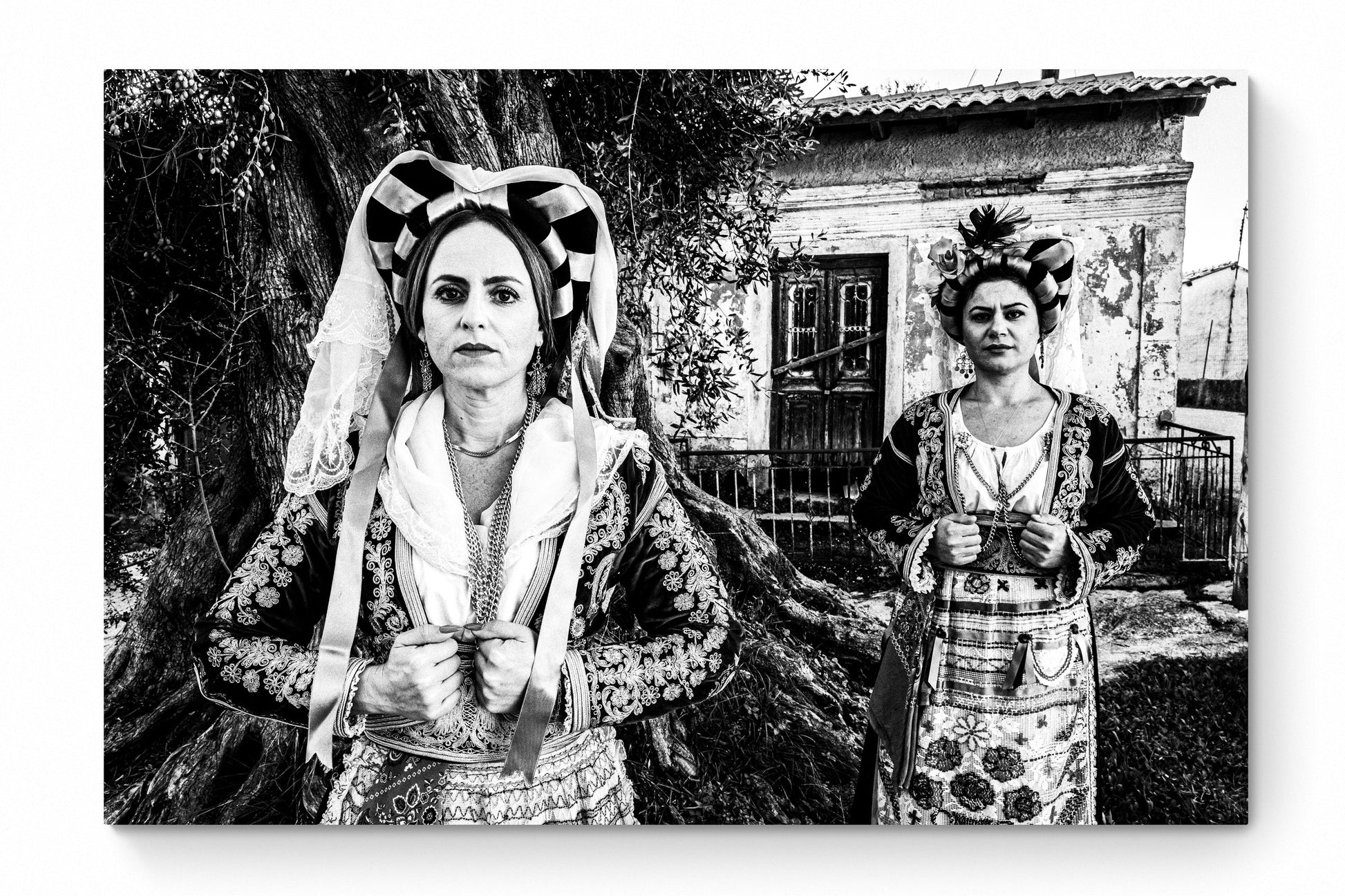 Black and White Photography Wall Art Greece | Costumes of southern Corfu island at the village Korakades Ionian Sea by George Tatakis - whole photo