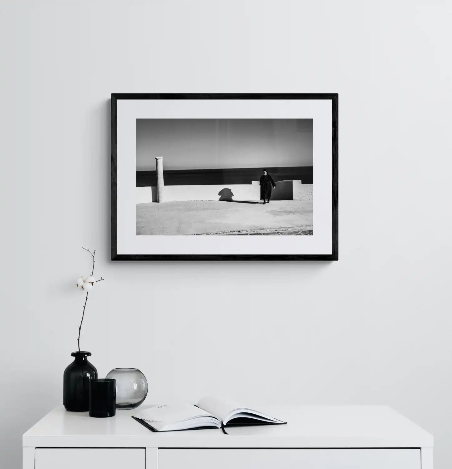 Black and White Photography Wall Art Greece | St. Minas Olympos Karpathos Dodecanese by George Tatakis - single framed photo