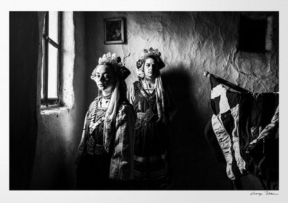 Black and White Photography Wall Art Greece | Two ladies at Paliouri Thrace by George Tatakis