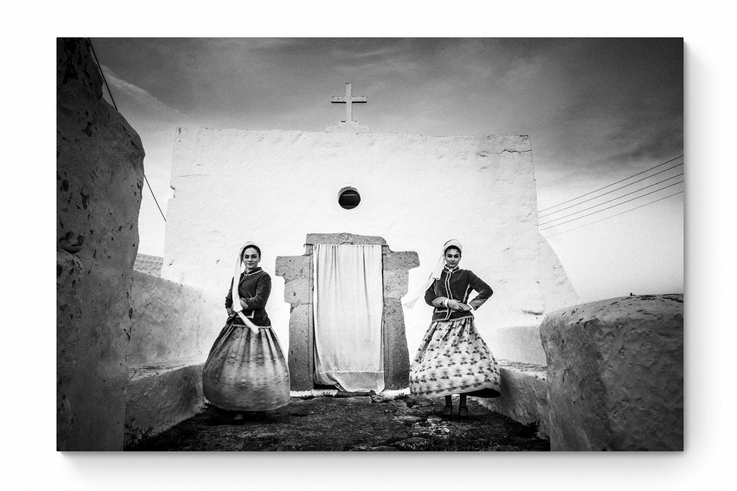 Black and White Photography Wall Art Greece | Spinning in Patmos Dodecanese by George Tatakis - whole photo