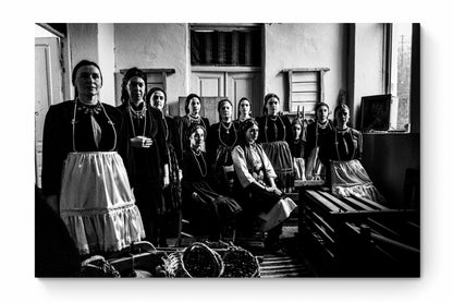 Black and White Photography Wall Art Greece | Costumes of Polypotamos at the local Museum Florina W. Macedonia by George Tatakis - whole photo