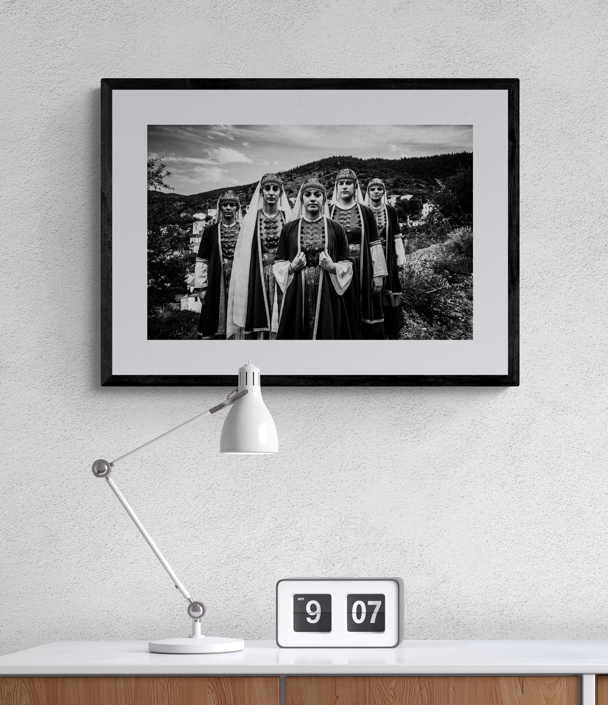 Black and White Photography Wall Art Greece | Costumes of Prastos Arcadia Peloponnese by George Tatakis - single framed photo