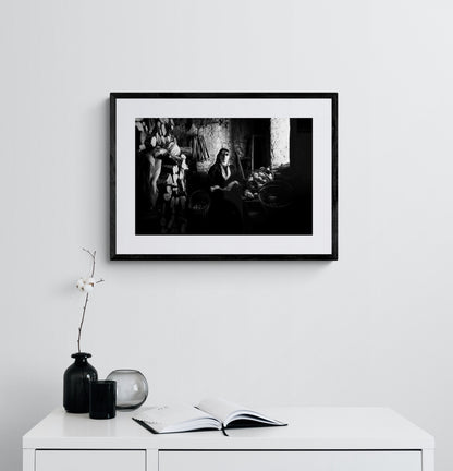 Black and White Photography Wall Art Greece | Costume of Prespes W. Macedonia by George Tatakis - single framed photo