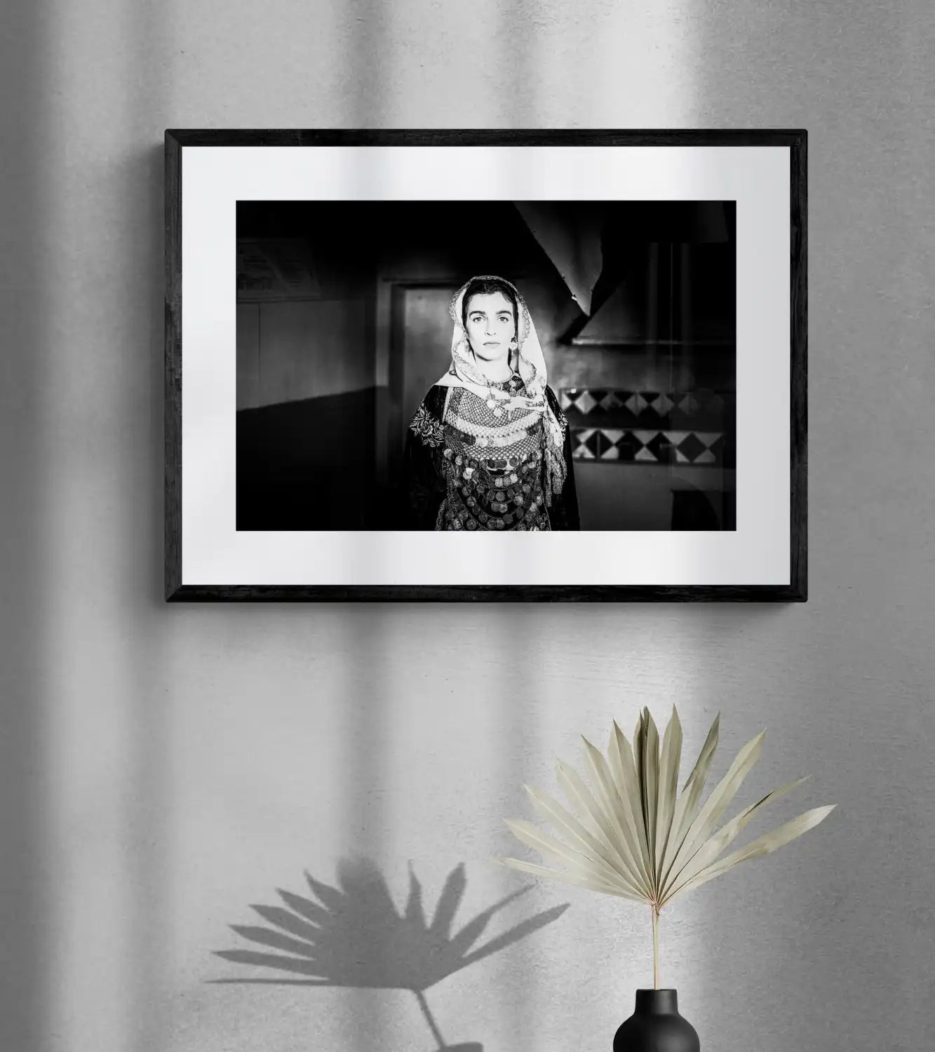 Black and White Photography Wall Art Greece | Engagement costume of Salamina Attica by George Tatakis - single framed photo