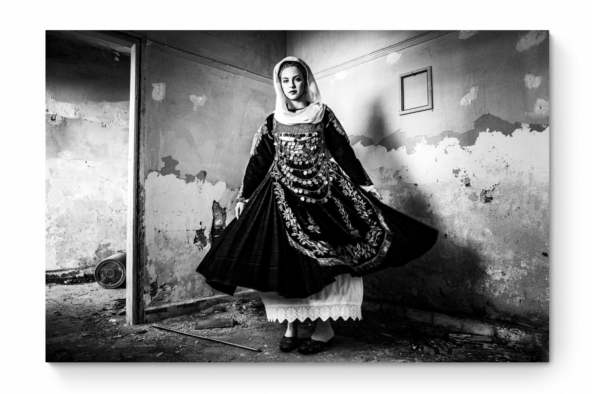 Black and White Photography Wall Art Greece | Bridal costume of Salamina Attica by George Tatakis - whole photo