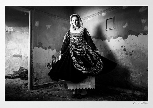 Black and White Photography Wall Art Greece | Bridal costume of Salamina Attica by George Tatakis