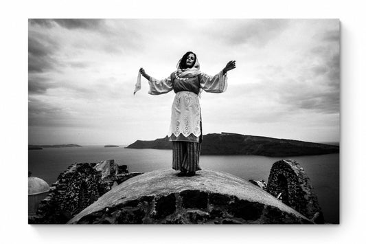 Black and White Photography Wall Art Greece | Oia Santorini Cyclades by George Tatakis - whole photo