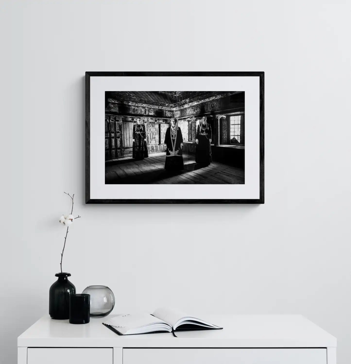 Black and White Photography Wall Art Greece | Costumes of Kozani Siatista Macedonia by George Tatakis - single framed photo