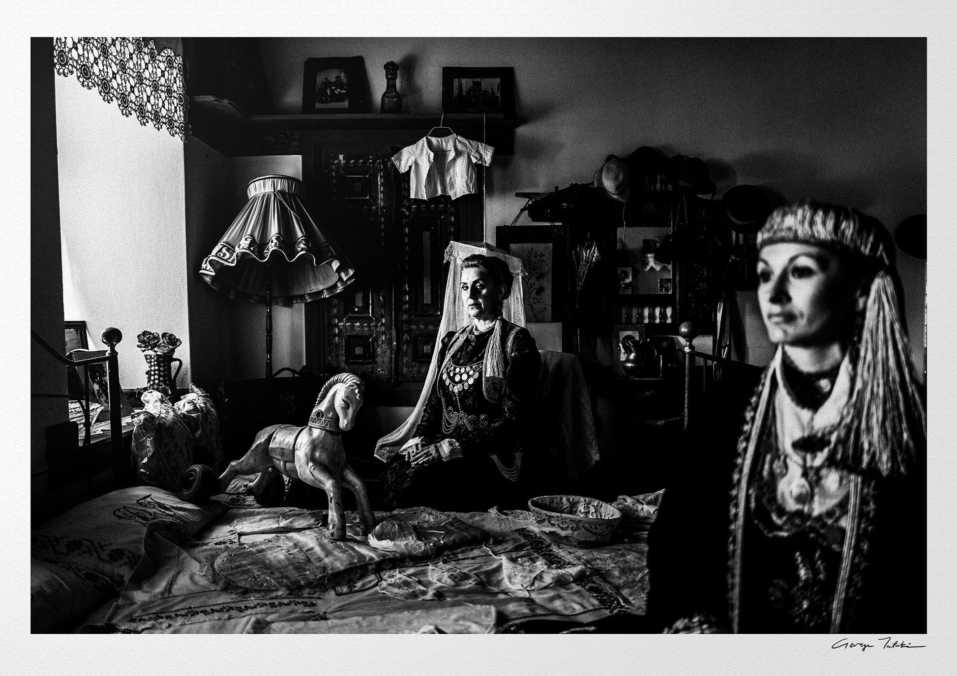 Black and White Photography Wall Art Greece | Costumes of Kozani Siatista Macedonia by George Tatakis