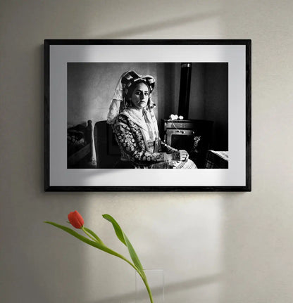 Black and White Photography Wall Art Greece | Costume of southern Corfu island inside a traditional home Ionian Sea by George Tatakis - single framed photo