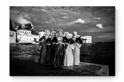 Black and White Photography Wall Art Greece | Bouboulina dresses in Spetses island Saronic gulf by George Tatakis - whole photo