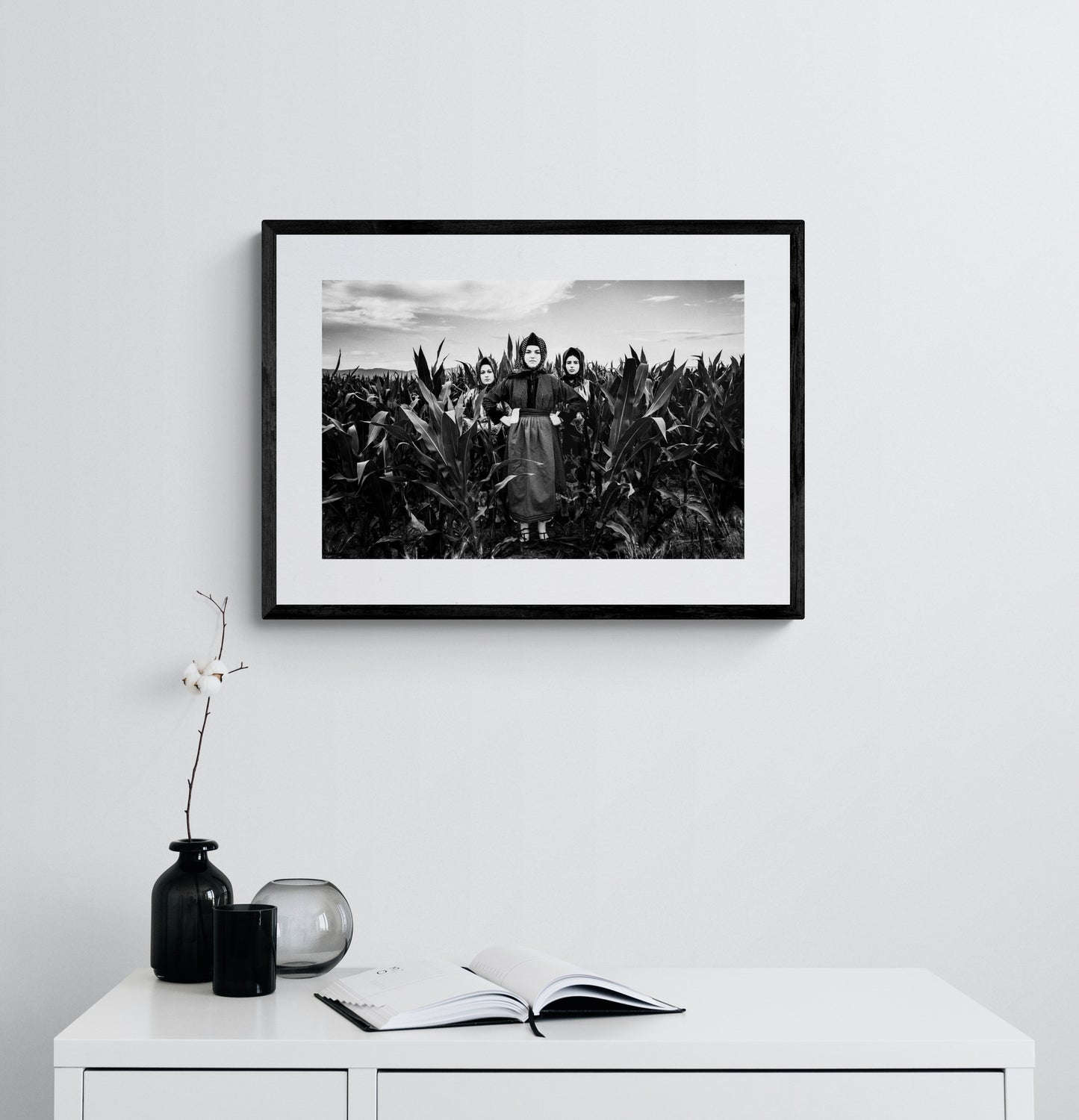 Black and White Photography Wall Art Greece | Stefanovikio dresses Thessaly by George Tatakis - single framed photo