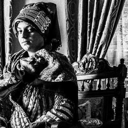 Black and White Photography Wall Art Greece | Costume of Symi island inside a traditional house Dodecanese Greece by George Tatakis - detailed view