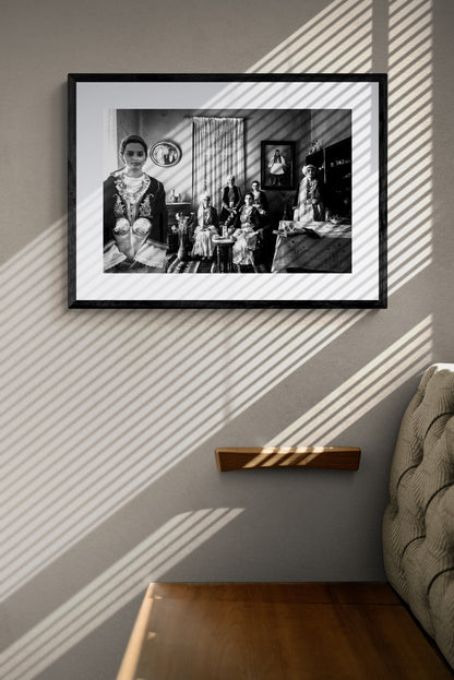 Black and White Photography Wall Art Greece | Costumes of Tegea in a traditional home Arcadia Peloponnese by George Tatakis - single framed photo