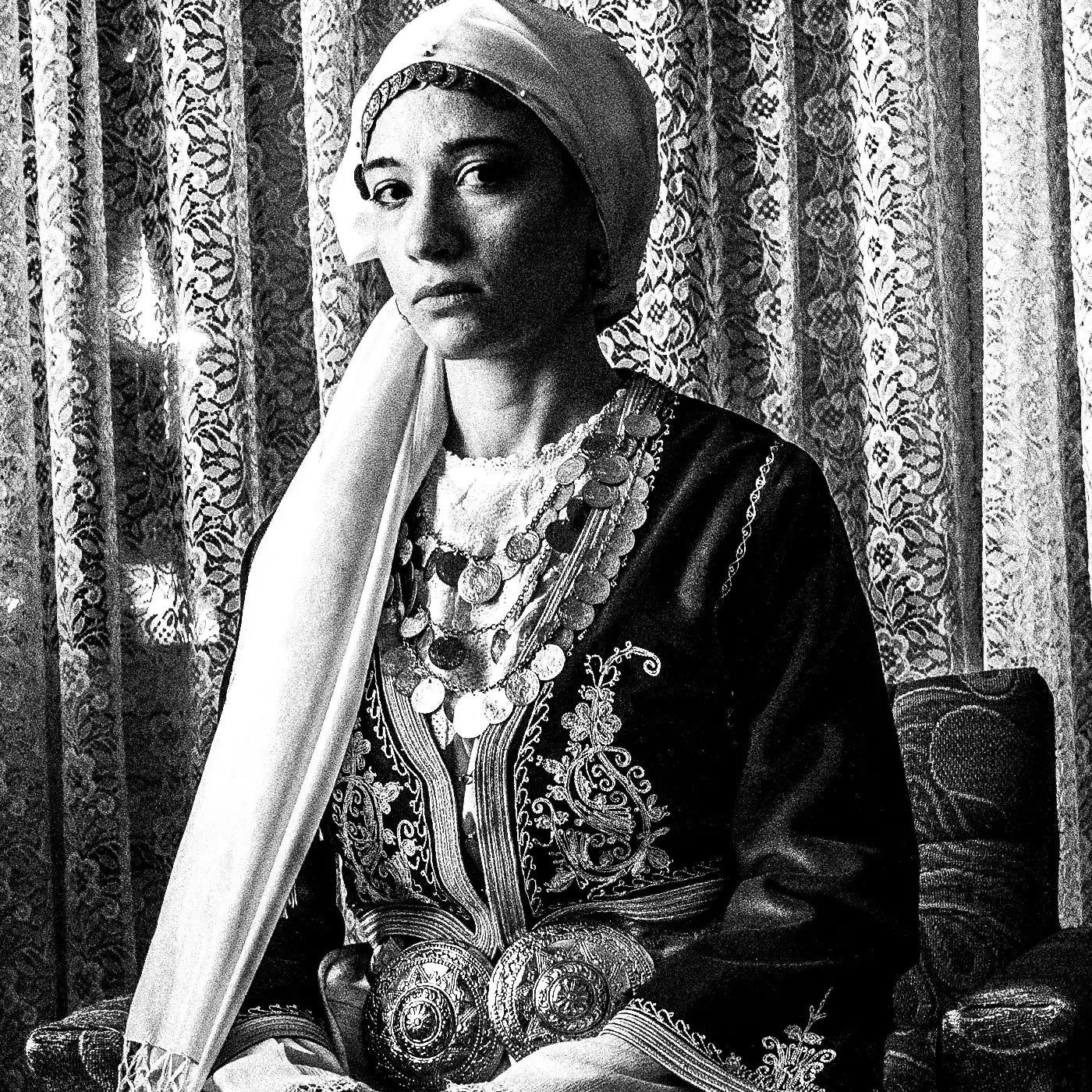 Black and White Photography Wall Art Greece | Costume of Tegea in a traditional home Arcadia Peloponnese by George Tatakis - detailed view