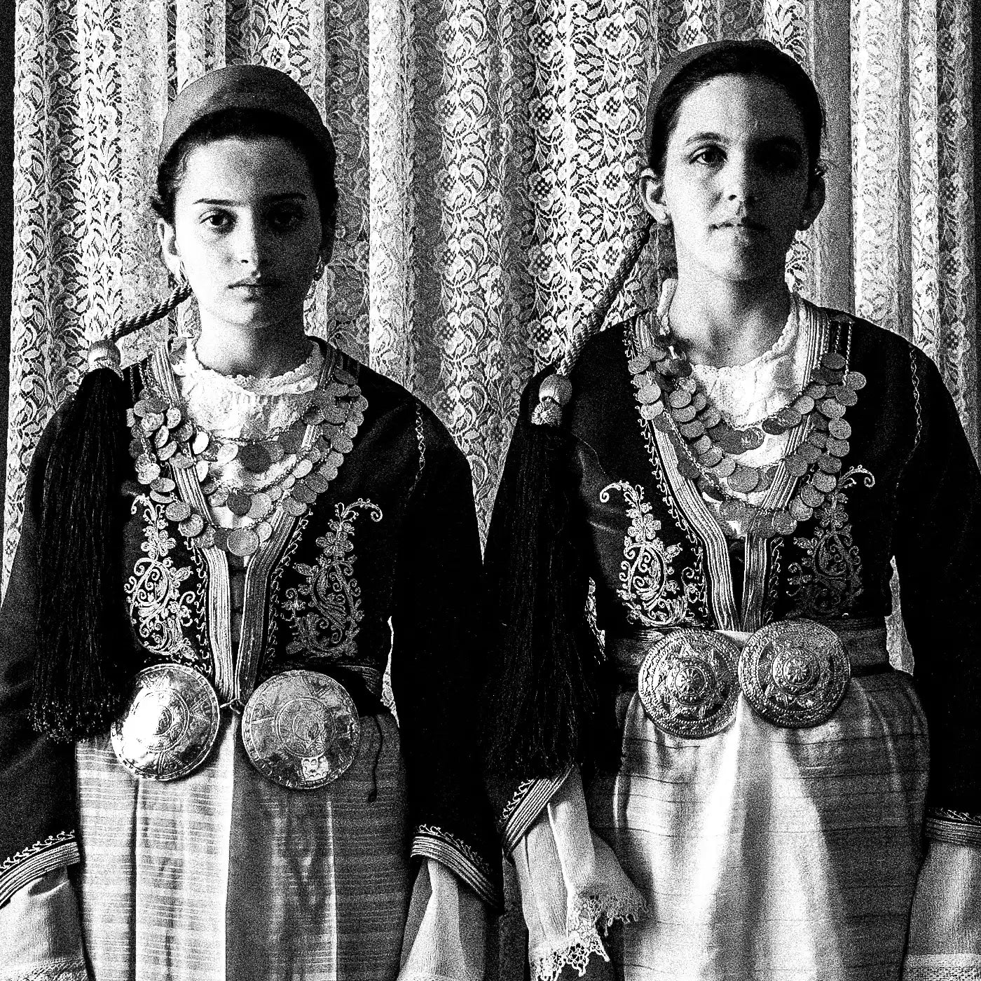 Black and White Photography Wall Art Greece | Costumes of Tegea in a traditional home Arcadia Peloponnese by George Tatakis - detailed view