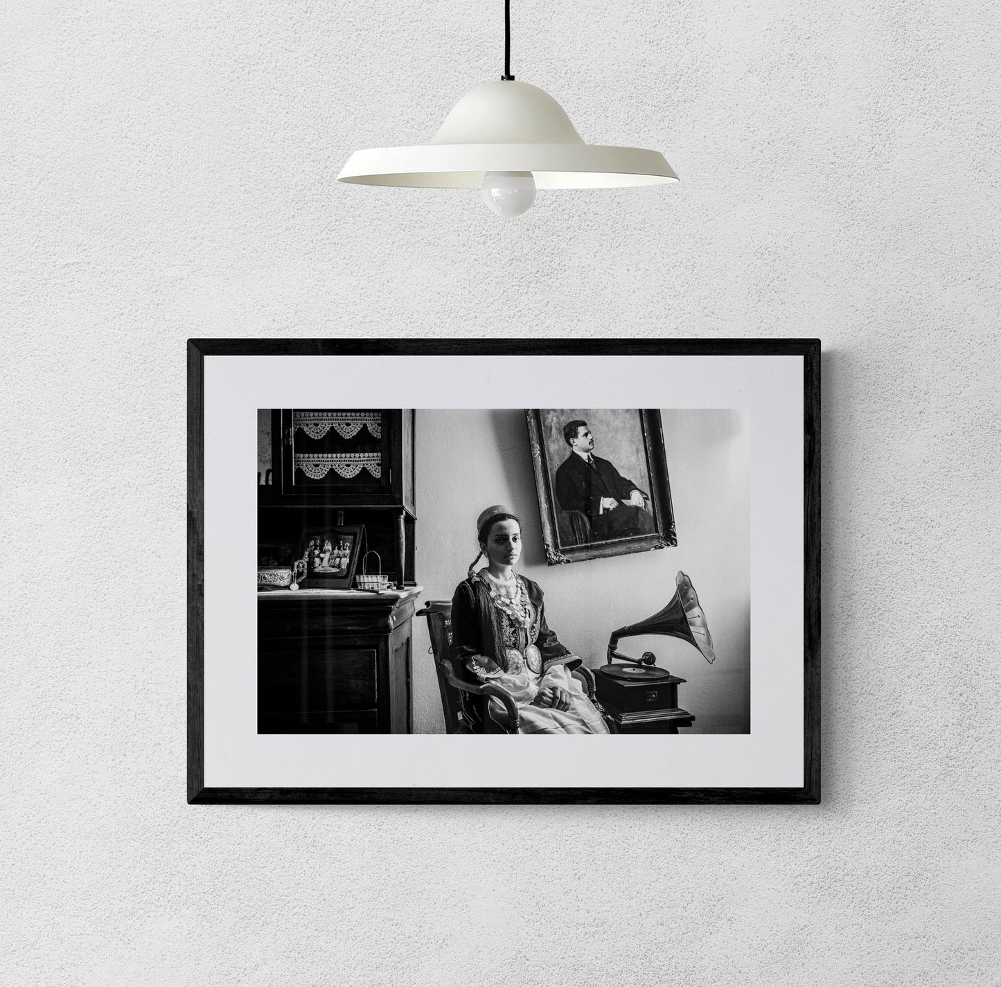 Black and White Photography Wall Art Greece | Costume of Tegea in a traditional home Arcadia Peloponnese by George Tatakis - single framed photo